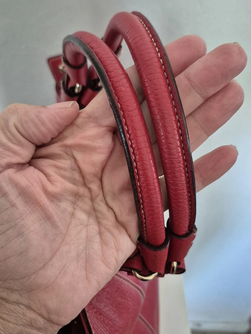 NWOT VINTAGE KATE SPADE LARGE  Women’s Red Leather Tote Bag